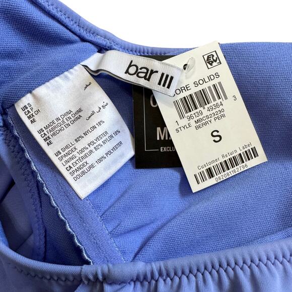 BAR III Core Solids Cowl Cutout Periwinkle Purple Monokini One Piece Swim NWT S - Picture 8 of 8